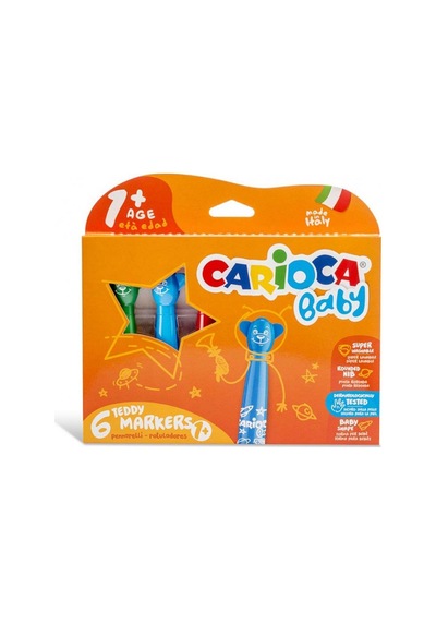 Carioca Teddy Jumbo Keçeli Boya Kalemi    6'Lı