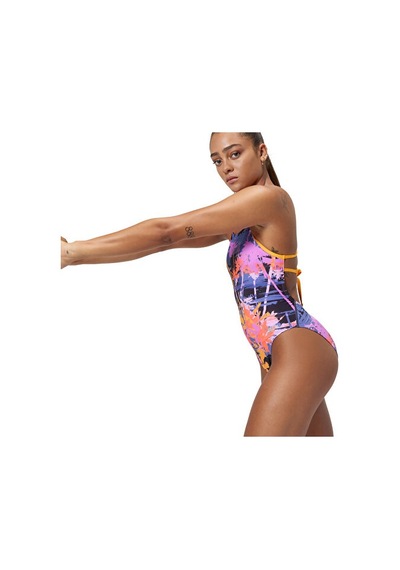 Speedo Alov Digi Lat Tbk Af 1pc Assorted Kadın Yüzücü Mayosu 8-00406417974 Renkli Renklı
