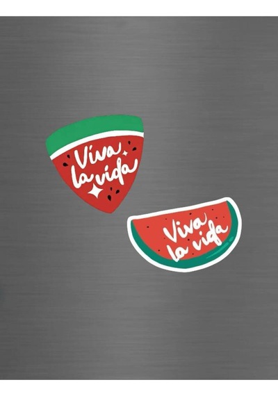 Viva La Vida Yazılı Karpuz Dilimi Kpop Temalı Renkli Süs Buzdolabı Magneti