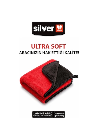 Mikrofiber Süper Emici Ekstra Kalın Ekstra Büyük Boy Kırmızı-siyah Lamine Araç Kurulama Havlusu
