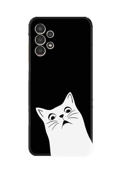 Samsung Samsung Galaxy Uyumlu A54 Kılıf Resimli Desenli Silikon Platinium Series Şaşkın Kedi 1900