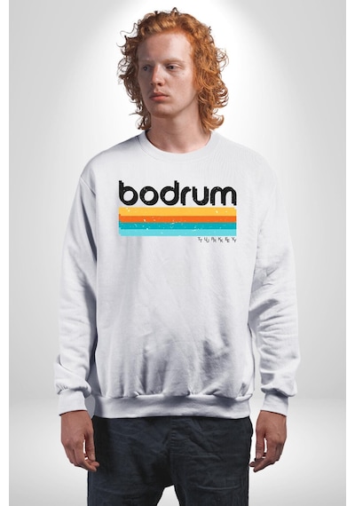 Bodrum Türkiye Unisex Beyaz Sweatshirt Beyaz