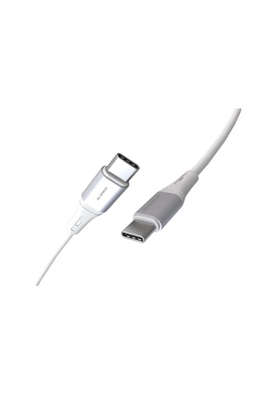 Wahoo Type C-c 60watt Pd Hızlı Şarj Kablosu, Apple Uyumlu iPhone 15/16/17 Ve Andoid İçin, Beyaz/gümüş Alümin Standart