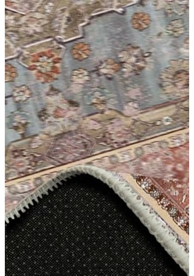Desenli Şönil Pamuk Tabanlı Yıkanabilir Kaymaz Antibakteriyel Salon Halısı 80x300 Çok Renkli