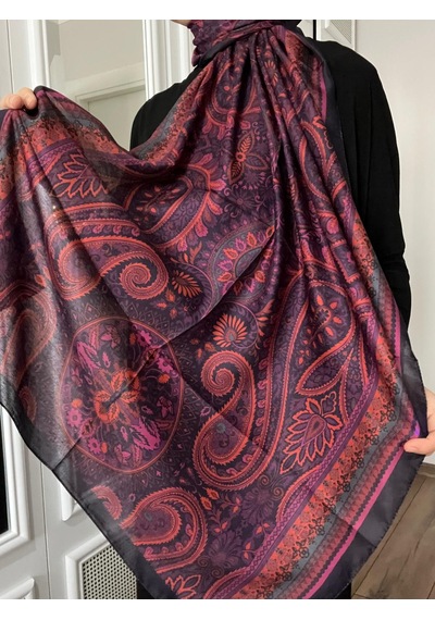 Modakaşmir Aminenesil Etnik Desen Soft Pamuk Şal Açık Fuşya
