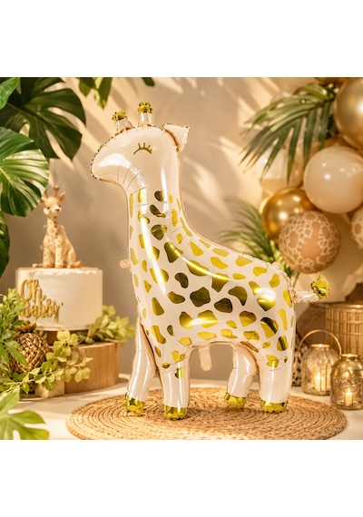 Baby Zürafa Folyo Balon 34 İnç Doğum Günü Baby Shower Parti Süsü Çok Renkli
