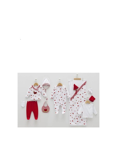 Caramell Kız Bebek Karbuz Desenli 10'lu Hastane Çıkışı Kırmızı