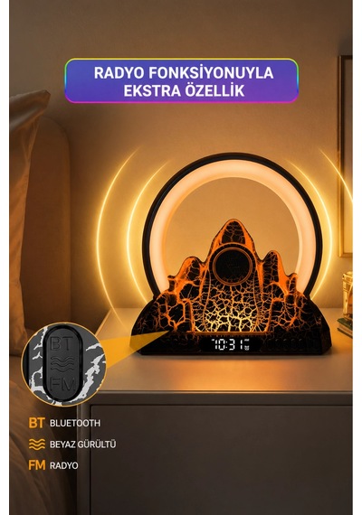 Jrl Nl20 Akıllı Volkanik Lambası - Bluetooth Hoparlör, Uygulama Kontrollü Rgb Gece Lambası Ve Çalar