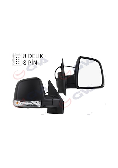 Gva Dış Dikiz Aynası Sağ Doblo 11 Elektrikli Sinyalli Siyah Kapaklı Tek Cam Konveks 8 Fiş Vm-668ehr Gva 1029175 735528041 735668189
