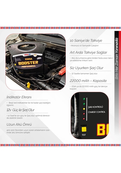Brio Akü Takviye Cihazı 12V 2500A