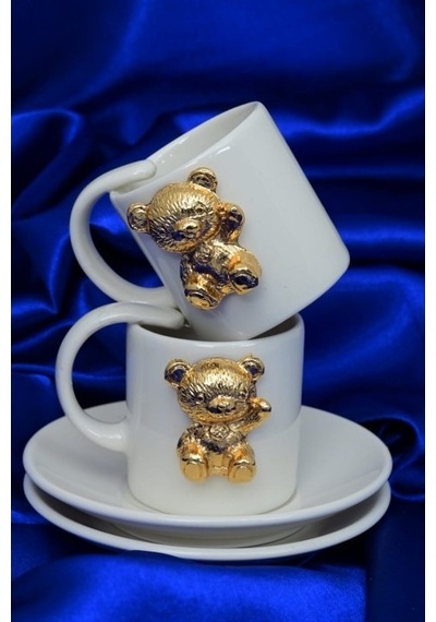 Gold Ayıcıklı Kahve Fincanı