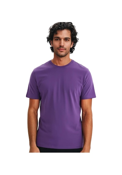 Ar-ma Erkek Regular Fit Pamuk Süprem Basic Bisiklet Yaka Tişört Y31344408002 Mor 2XL