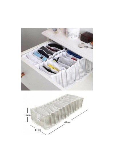 Akordiyon Organizer Çekmece Içi Düzenleyici Gri Small Küçük Kumaş Gri Tr Diğer