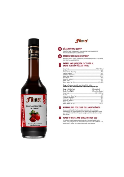 Fümer Çilek Aromalı Kokteyl Surubu 700 Ml
