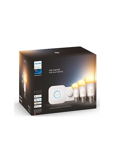 Philips Hue 3'lü Akıllı Butonlu E27 Bluetooth Özellikli Beyaz Ambiyans Akıllı Başlangıç Seti Beyaz