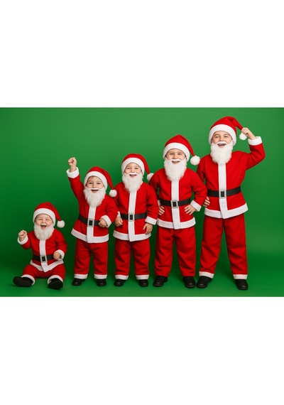 Parti Selesi Erkek Çocuk Noel Baba Kıyafeti Yılbaşı Kırmızı