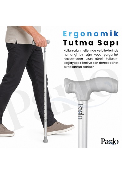 Denge Bastonu- Kaymaya Dirençli Ayarlanabilir Baston Hafif Yüksek Kalite Yürüme Bastonu