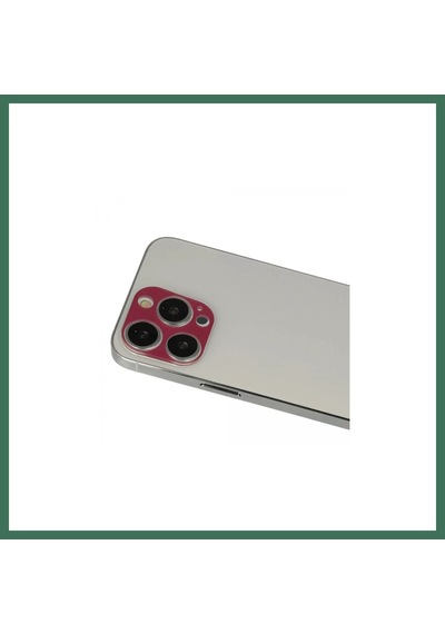 En-cag Apple Uyumlu iPhone 13 Pro Max Uyumlu Rainbow Kamera Lens Koruma Cam - Koyu Kırmızı Bss