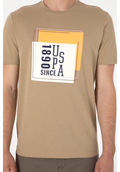 U.S. Polo Assn. Erkek Regular Fit Bisiklet Yaka Haki Tişört 50306880-VR027