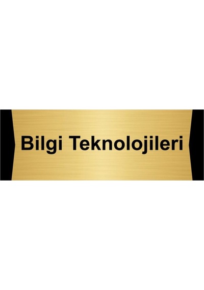 Bilgi Teknolojileri 5x20cm Altın Renk Metal Yönlendirme Levhası
