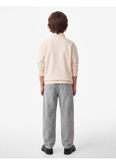 Koton Baskılı Fermuarlı Uzun Kollu Dik Yaka Sweatshirt Bej 7wkb10295tk Ekru