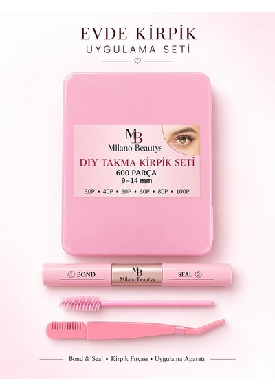 Milano Beautys Takma Kirpik Seti Kitap Model 600 Parça 30p 40p 50p 60p 80p 100p Komple Set