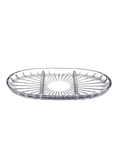 Elegant Bölmeli Oval Tabak 163x278 Mm 000-seffaf 1 Ofset Hediyelik Kutu 6 Paşabahce Açık Gri