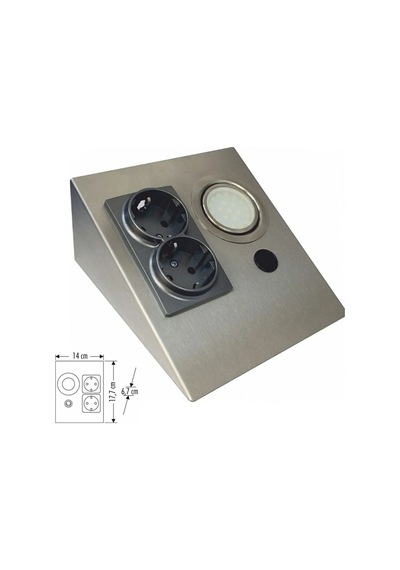 Tezgah Altı 2 Li Priz Işık 1watt Ct-5109 Beyaz Işık