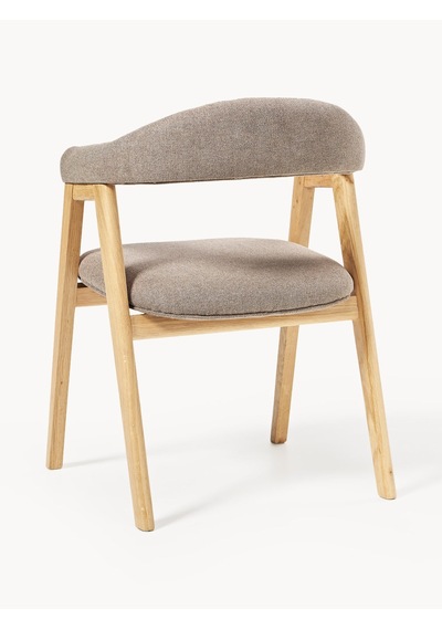 Nik Kollu Sandalye Şık Tasarım, 32 Kg/m³ Dolgu, Fsc Sertifikalı Meşe Gövde Vizon