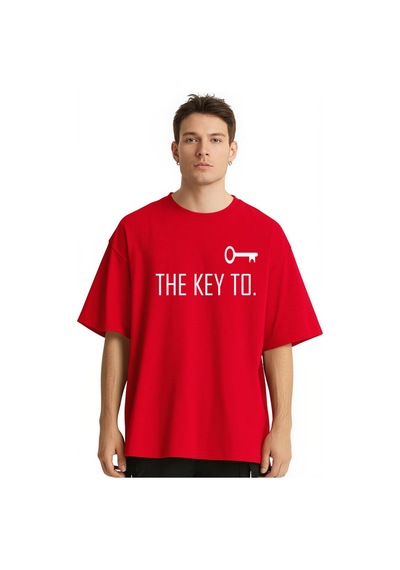 Nevermind Unisex Kadın Erkek The Key To Çift Sevgili T-shirt 2'li Set Takım Kırmızı