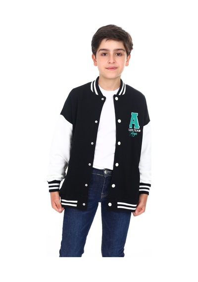 Toontoy Kids Toontoy Erkek Çocuk Kolej Yaka Çıtçıt Kapama Cepli Düşük Omuz Nakış Baskılı Renk Bloklu Örme Hırka - 2 İplik Şardonlu Siyah Toontoy Kids Toontoy Erkek Çocuk Kolej Yaka Çıtçıt Kapama Cepli Düşük Omuz Nakış Baskılı Renk Bloklu Örme Hırka - 2 İplik Şardonlu Siyah