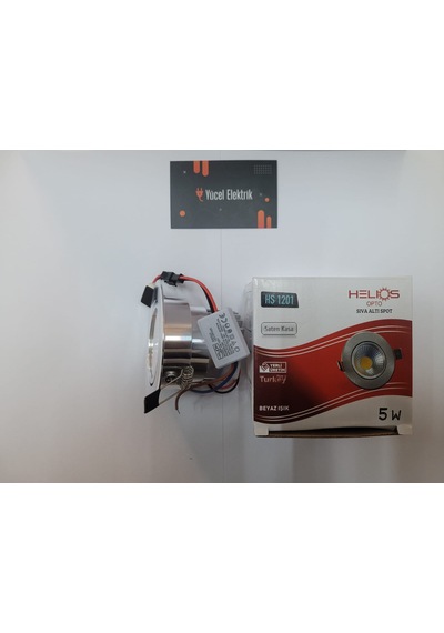 Helios 5 Watt Krom Kasa Beyaz Işık Trafolu Soğutmalı Cob Led Spot Saten - Krom