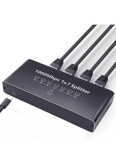 Rj45 Network Ethernet Splitter 1x7 Gigabit Ethernet Çoklayıcı 1000mbps