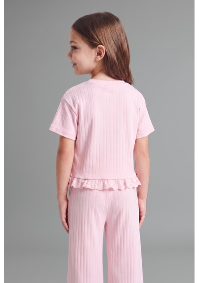 Defacto Fırfır Detaylı Pembe 2li Takım Kız Bebek H2664a526sppn670 Pembe-pn670