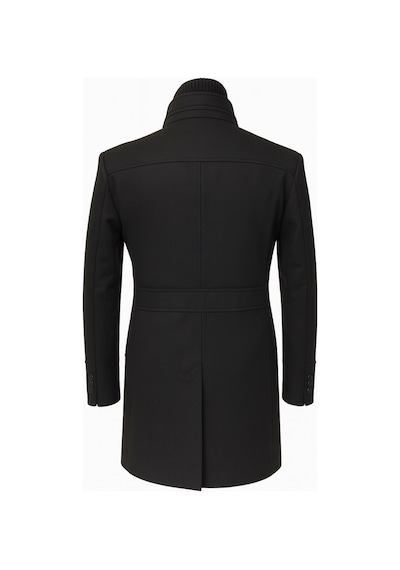 Plus Scorpion Erkek Slim Fit Kaşe Kaban Çıkarılabilir Ribanalı Fermuarlı Yaka, S Xxl Siyah
