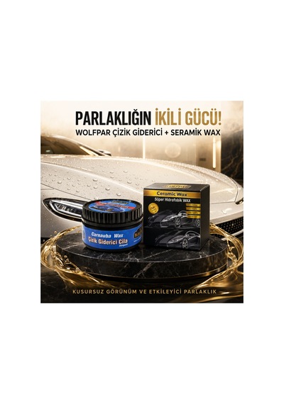 Çizik Giderici Cila Ve Seramik Wax Seti Carnauba Wax Süngerli Boya Parlatıcı & Süper Hidrofobik Koruma