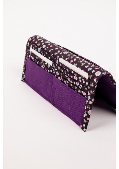 Fabric Craft Bag Kadın Cüzdan Mor Duck Kumaş Çıtçıtlı Kart Bölmeli Mor - Kahverengi
