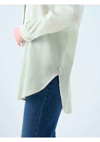 Loose Fit Kadın Gömlek U.kol Mint Yeşili