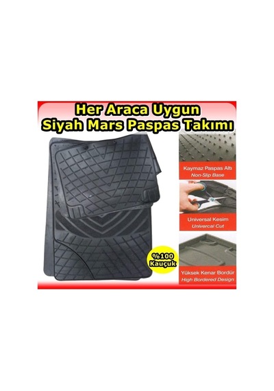 Her Araca Uyumlu 3d Havuzlu Oto Paspas Seti, Siyah, 5 Parça, Kauçuk