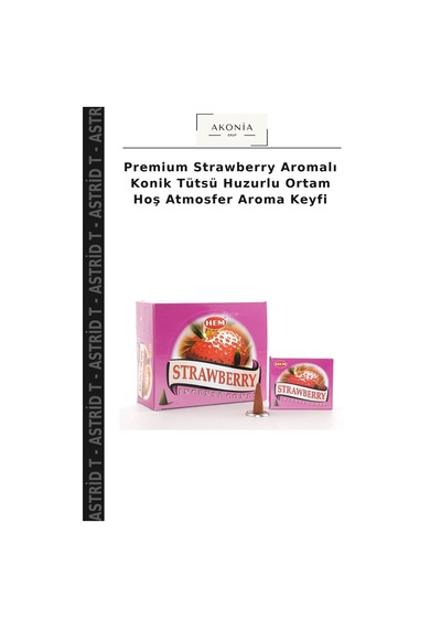 Premium Strawberry Aromalı Konik Tütsü Huzurlu Ortam Hoş Atmosfer Aroma Keyfi
