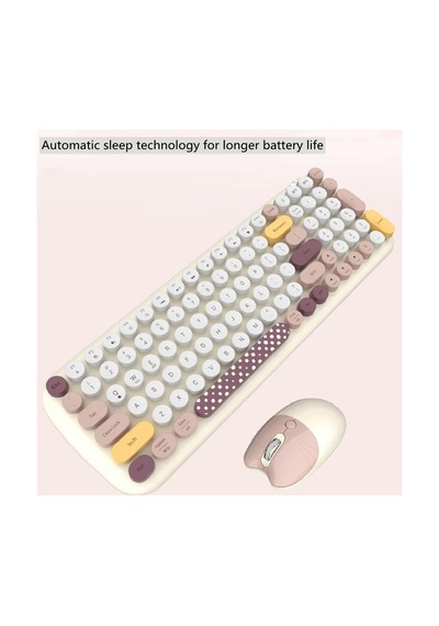 Geezer Zero Kablosuz Q Klavye Mouse Seti Bej Smk-648