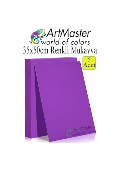 Mor Renkli Mukavva 35x50 Cm 5 Adet 1 Paket Renkli Sert Karton 1.0 Mm Anasınıfı Hobi Etkinlik Okul Öncesi Elişi
