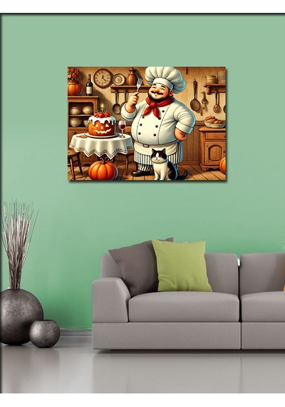 Kanvas Tablo Şef Ve Kabak Tatlısı 100cmx140cm