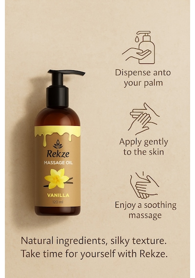 Masaj Yağı 2'li Paket Vanilya Ve Natural Aromasız Kokulu Vücut Masaj Yağları 120 Ml - 296259609