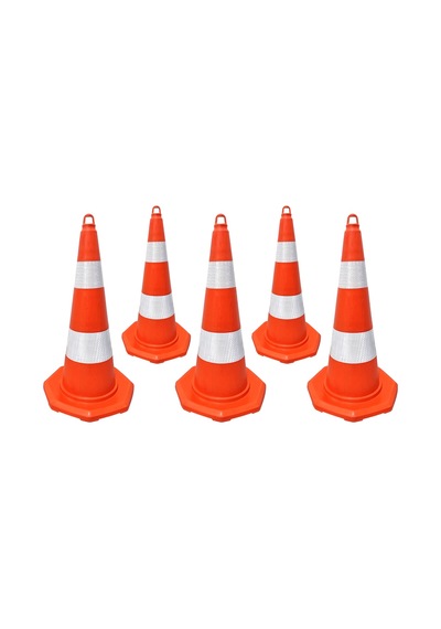 5'li Pvc Trafik Konisi Seti 75 Cm Trafik Dubası-3625