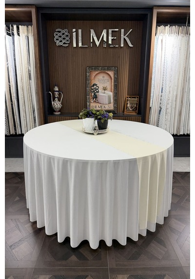 Dertsiz Runner Ütü İstemez, Leke Tutmaz Düğün, Davet, Organizasyon, Otel, Restoranlar Ve Ev İçin Krem Krem