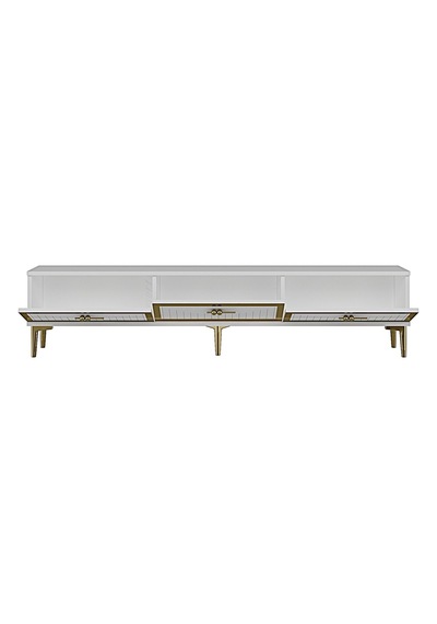 Tsa1802bg Tuna Tv Sehpası Beyaz-gold 180cm Beyaz - Altın
