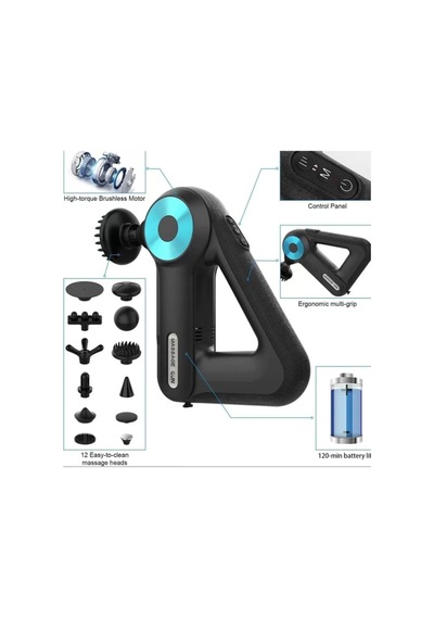 12 Masaj Başlıklı Tabanca Ergonomik Tasarım Kolay Kullanım Kablosuz Masaj Tabancası Kas Geliştirici Model 54746734532523 Çok Renkli