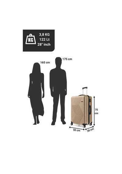 G&d Polo Suitcase Abs Gold Büyük Boy Valiz 600.06-b