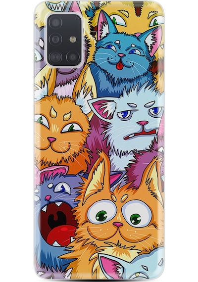 Samsung Uyumlu Galaxy A51 Kilif Desenli Kediler 1723 527809757
